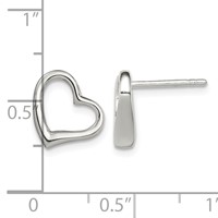 Sterling Silver Heart Earrings view 4