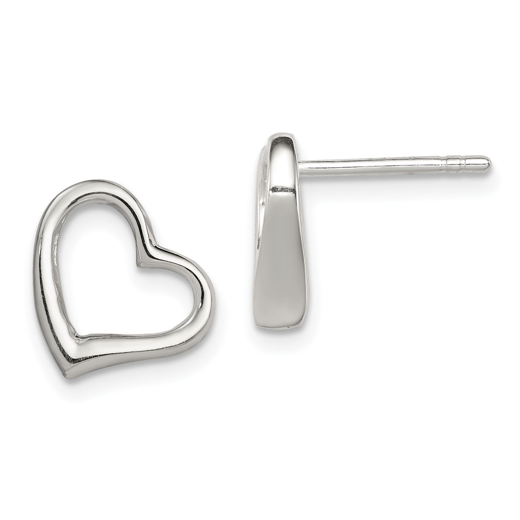 Sterling Silver Heart Earrings (QE4180)