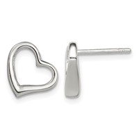 Sterling Silver Heart Earrings view 1