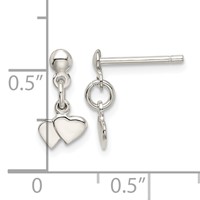 Sterling Silver Dangling Hearts Earrings view 4