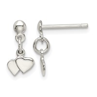 Sterling Silver Dangling Hearts Earrings view 1