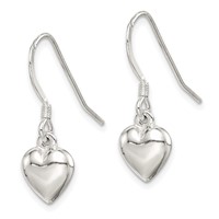 Sterling Silver Heart Dangle Earrings view 2