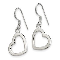 Sterling Silver Heart Dangle Earrings view 2