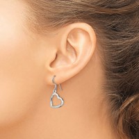 Sterling Silver Heart Dangle Earrings view 3
