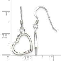 Sterling Silver Heart Dangle Earrings view 4