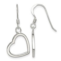 Sterling Silver Heart Dangle Earrings view 1