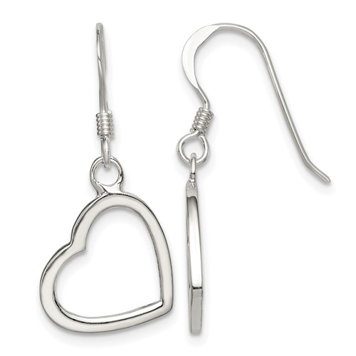 Sterling Silver Heart Dangle Earrings