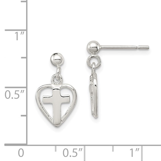 Sterling Silver Cross Dangle Earrings