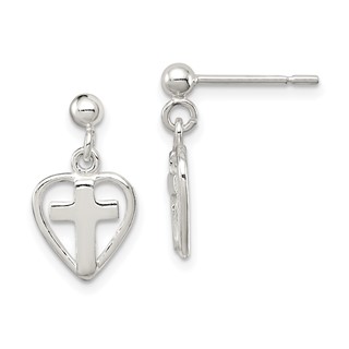 Sterling Silver Cross Dangle Earrings