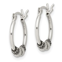 Sterling Silver Antique Fancy Hoop Earrings view 2