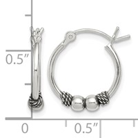Sterling Silver Antique Fancy Hoop Earrings view 4