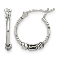Sterling Silver Round Antiqued Fancy Earrings view 1