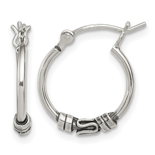 Sterling Silver Round Antiqued Fancy Earrings