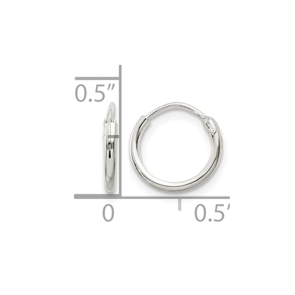 Sterling Silver 1.3mm Hoop Earrings (QE4345)