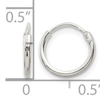 Sterling Silver 1.3mm Hoop Earrings view 4