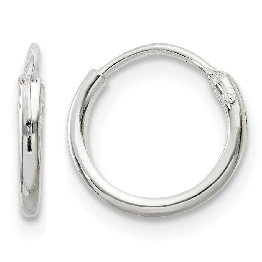 Sterling Silver 1.3mm Hoop Earrings (QE4345)