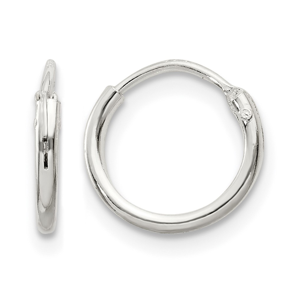 Sterling Silver 1.3mm Hoop Earrings (QE4345)