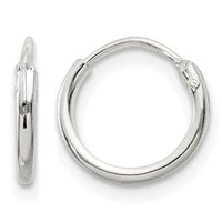 Sterling Silver 1.3mm Hoop Earrings view 1