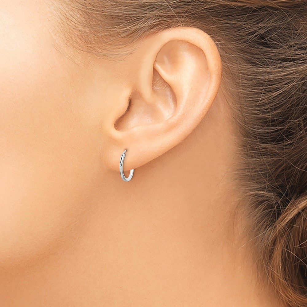 Sterling Silver 1.3mm Hoop Earrings (QE4346)