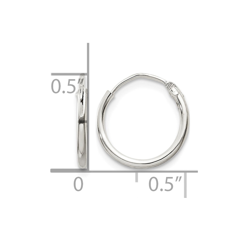 Sterling Silver 1.3mm Hoop Earrings (QE4346)