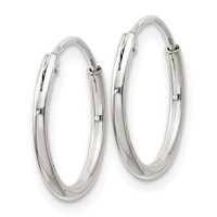 Sterling Silver 1.3mm Hoop Earrings view 2