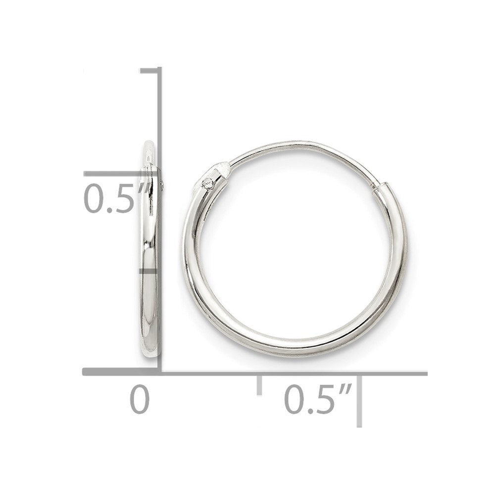 Sterling Silver 1.3mm Hoop Earrings (QE4347)