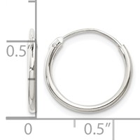 Sterling Silver 1.3mm Hoop Earrings view 4