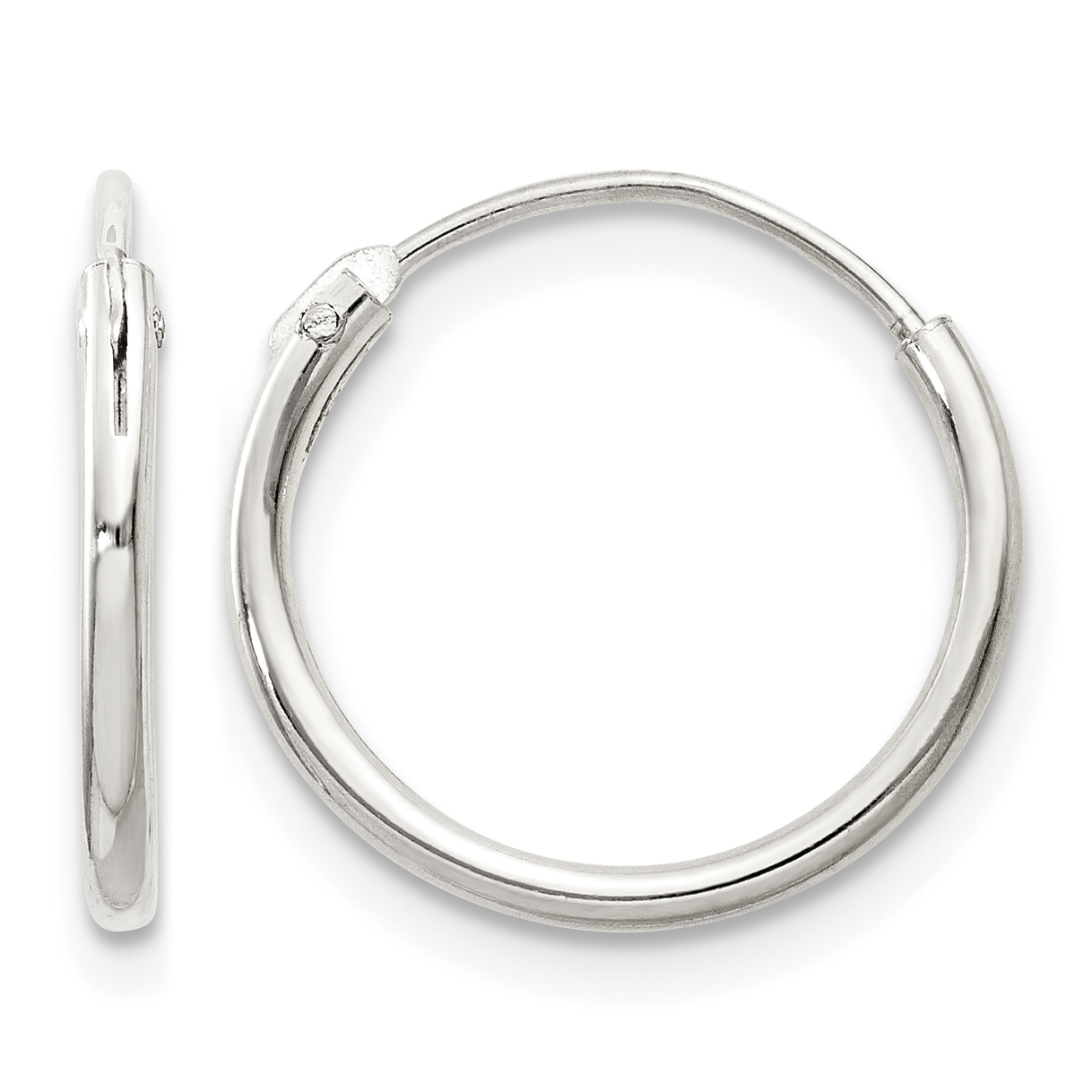 Sterling Silver 1.3mm Hoop Earrings (QE4347)
