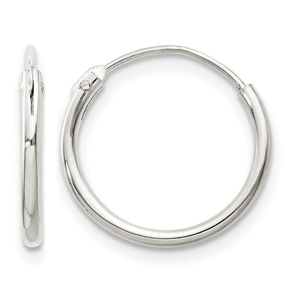 Sterling Silver 1.3mm Hoop Earrings (QE4347)