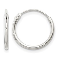 Sterling Silver 1.3mm Hoop Earrings view 1