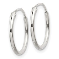 Sterling Silver 1.3mm Hoop Earrings view 2