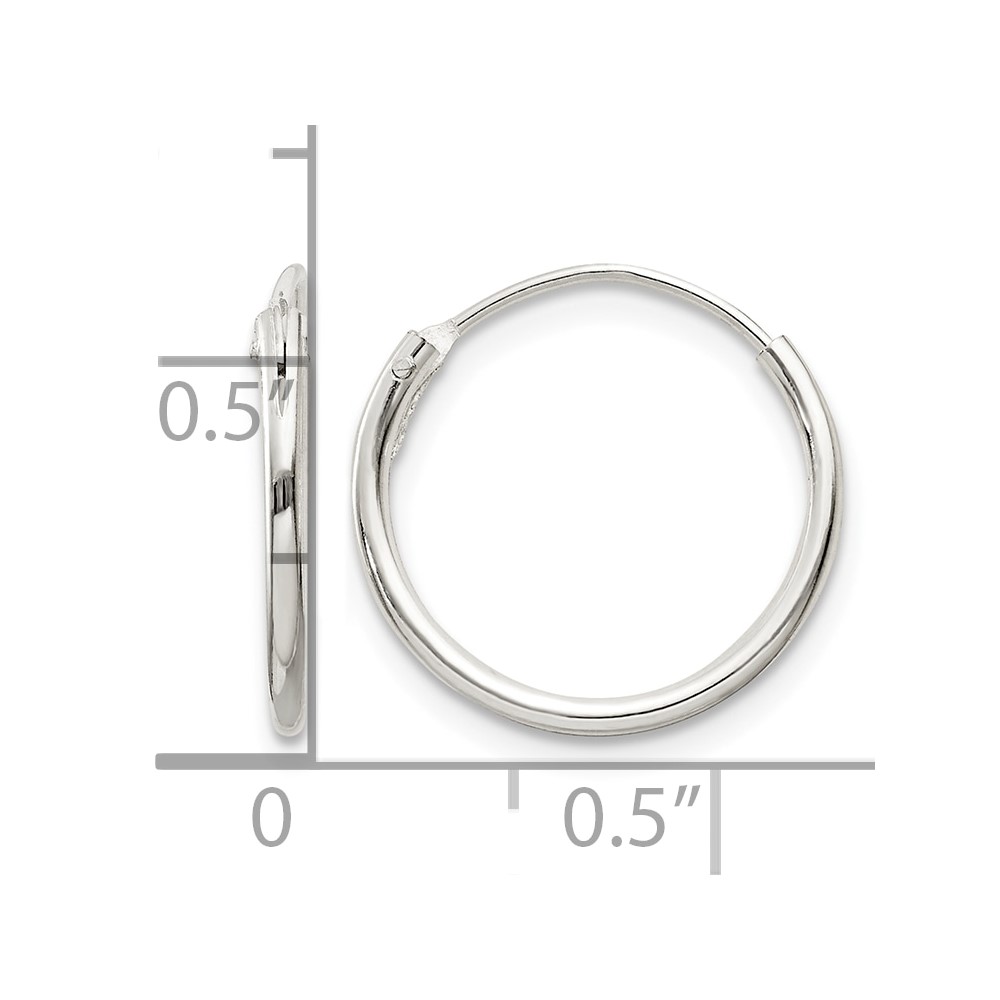 Sterling Silver 1.3mm Hoop Earrings (QE4348)