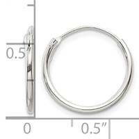 Sterling Silver 1.3mm Hoop Earrings view 4