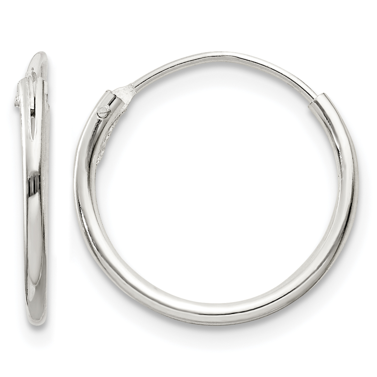 Sterling Silver 1.3mm Hoop Earrings (QE4348)