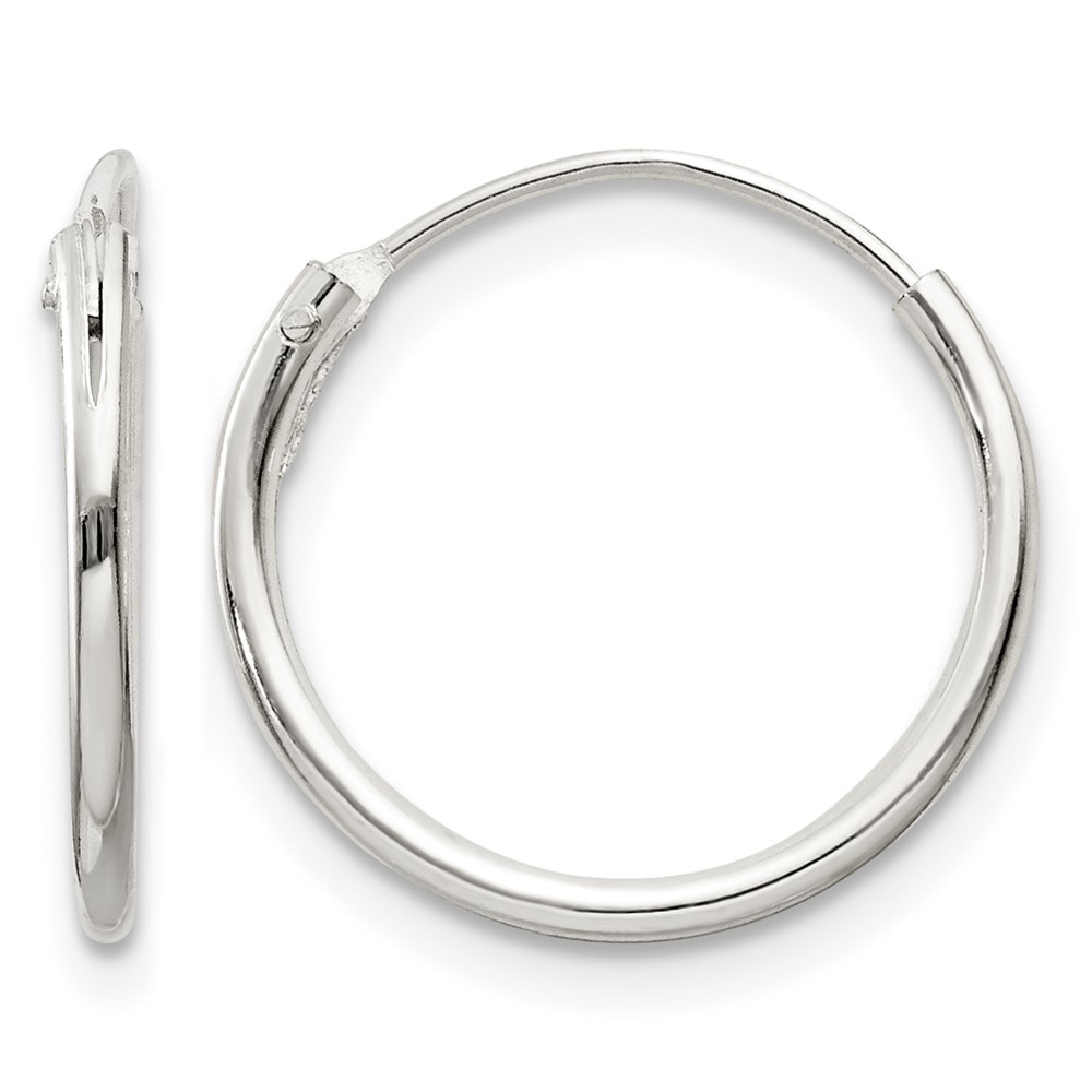 Sterling Silver 1.3mm Hoop Earrings (QE4348)