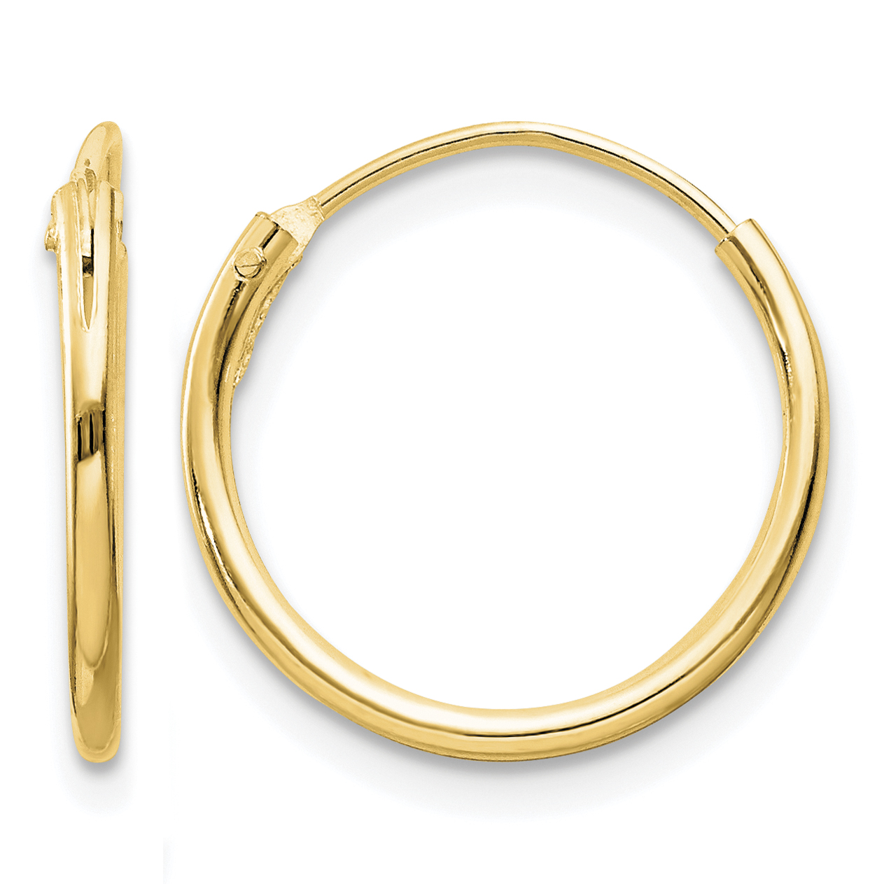 Sterling Silver Flash Gold-plated 1.3mm Endless Hoop Earrings (QE4348GP)