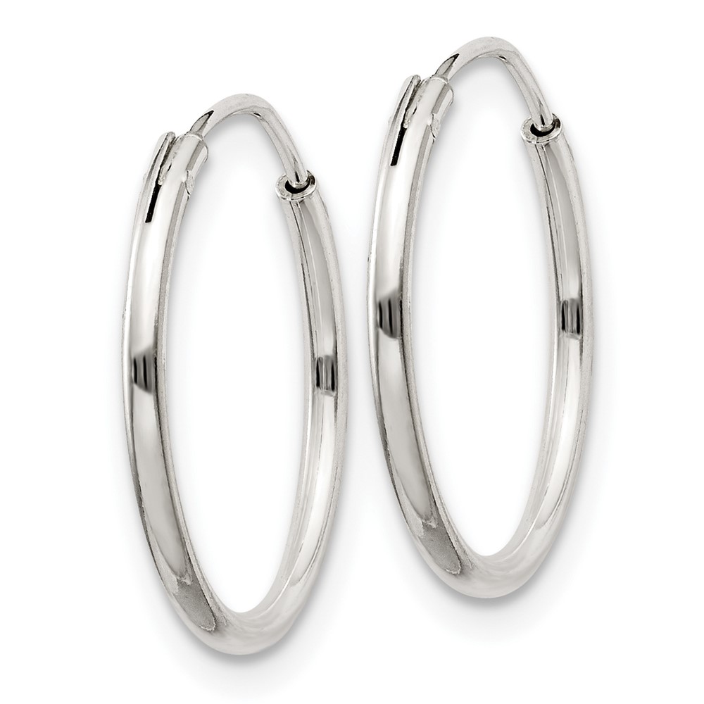 Sterling Silver 1.3mm Hoop Earrings (QE4349)