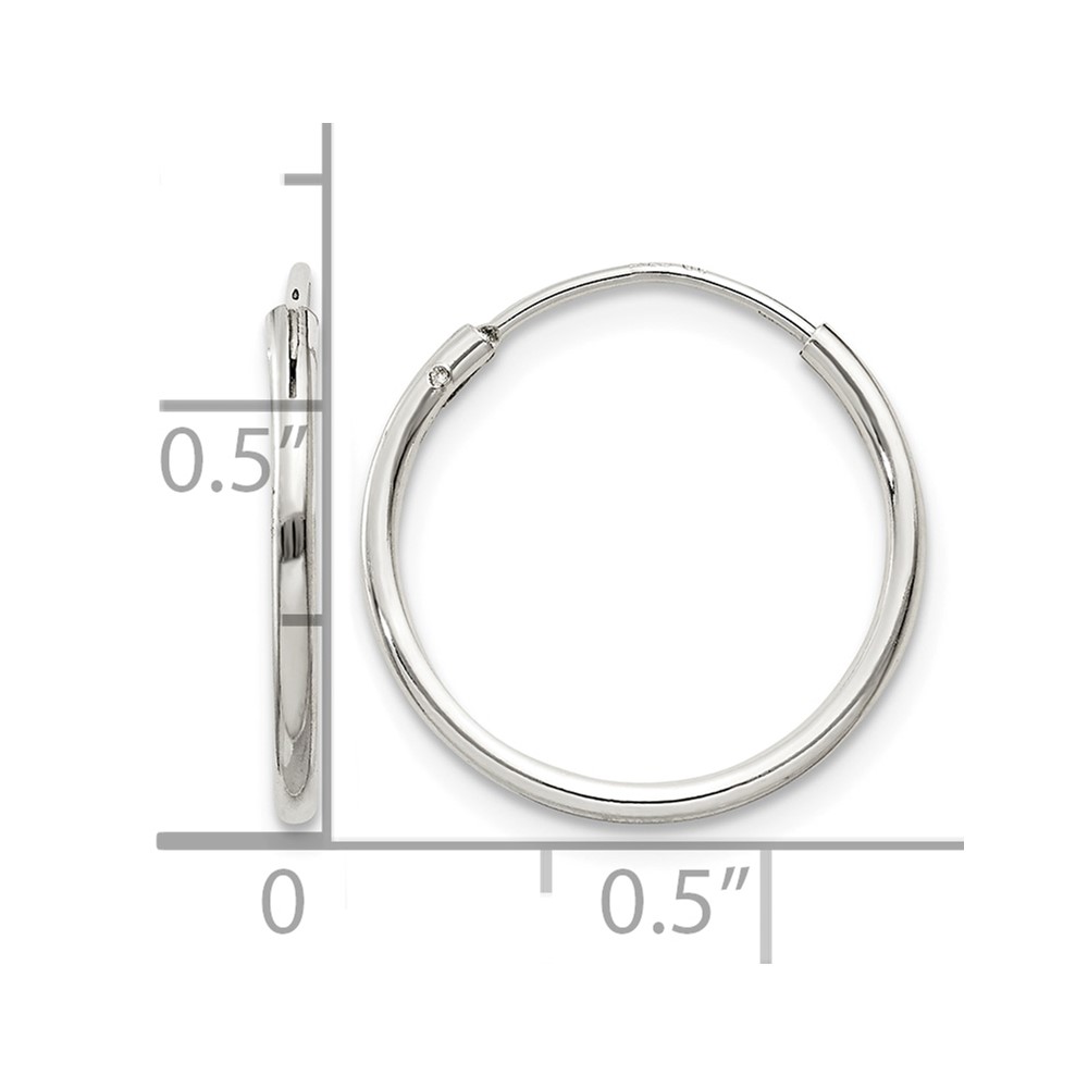 Sterling Silver 1.3mm Hoop Earrings (QE4349)