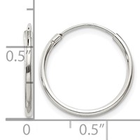 Sterling Silver 1.3mm Hoop Earrings view 4