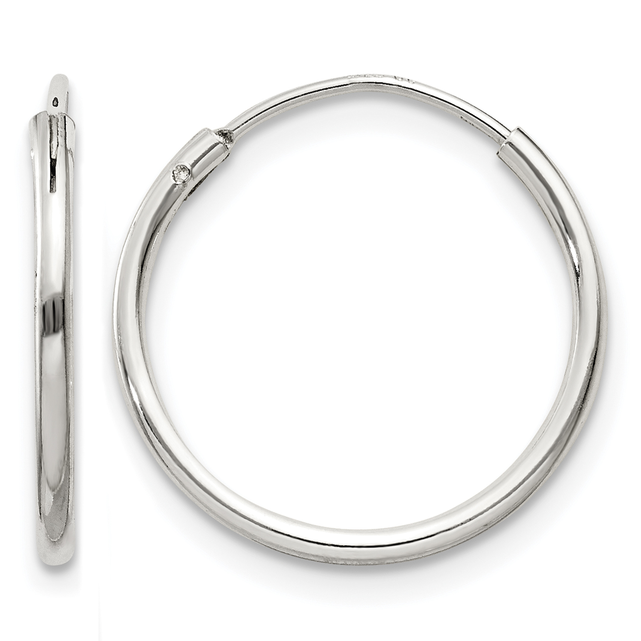Sterling Silver 1.3mm Hoop Earrings (QE4349)
