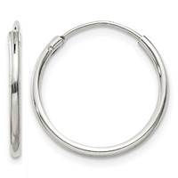 Sterling Silver 1.3mm Hoop Earrings view 1