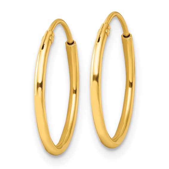 Sterling Silver 1.3mm Gold-plated Endless Hoop Earrings