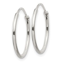 Sterling Silver 1.3mm Hoop Earrings view 2