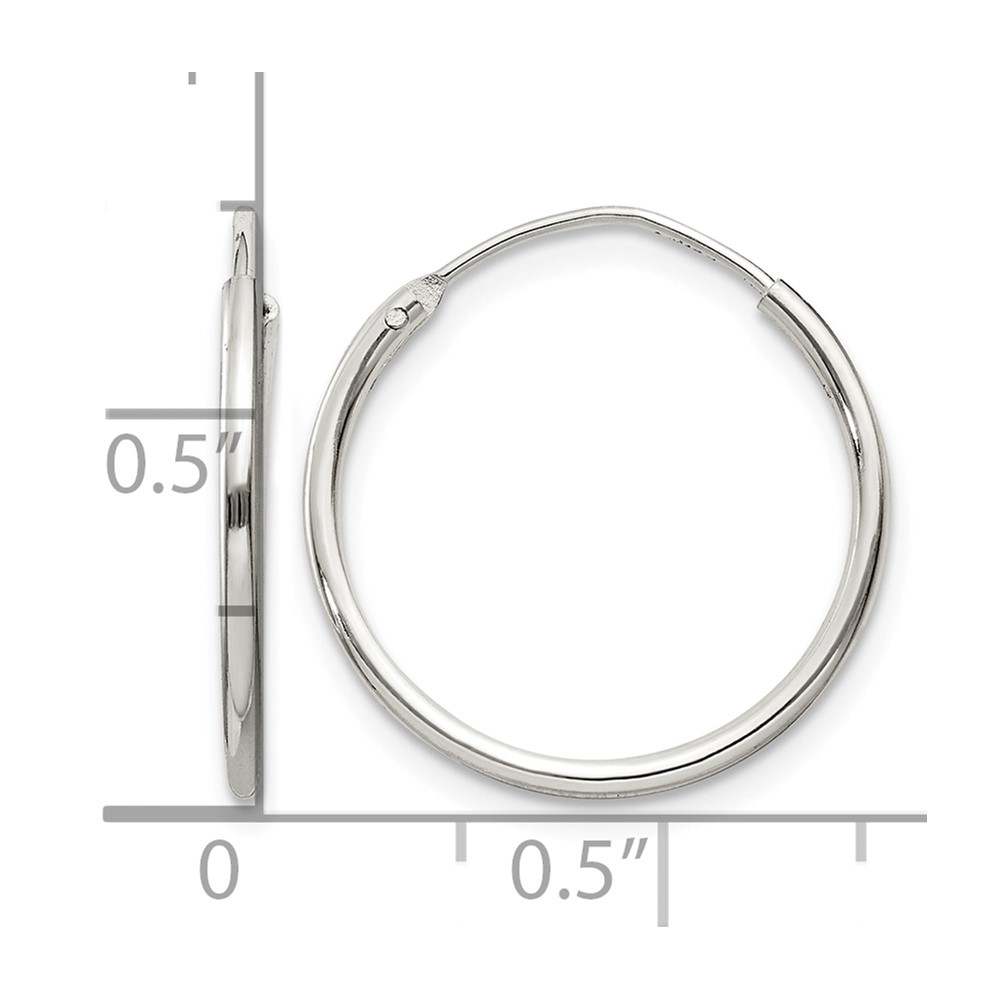 Sterling Silver 1.3mm Hoop Earrings (QE4350)