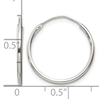 Sterling Silver 1.3mm Hoop Earrings view 4