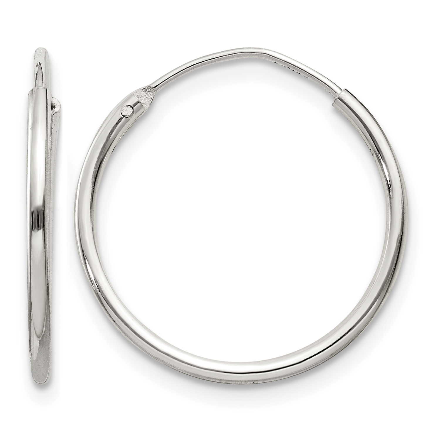 Sterling Silver 1.3mm Hoop Earrings (QE4350)