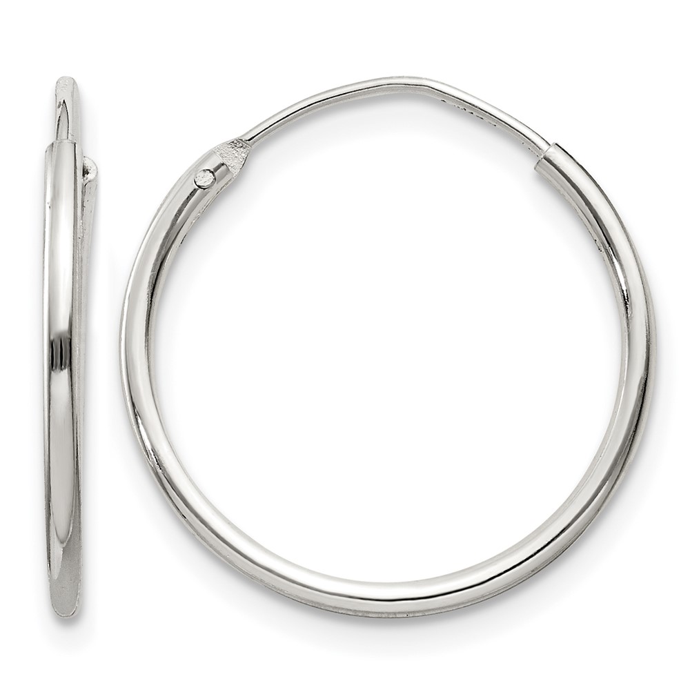 Sterling Silver 1.3mm Hoop Earrings (QE4350)