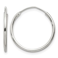 Sterling Silver 1.3mm Hoop Earrings view 1