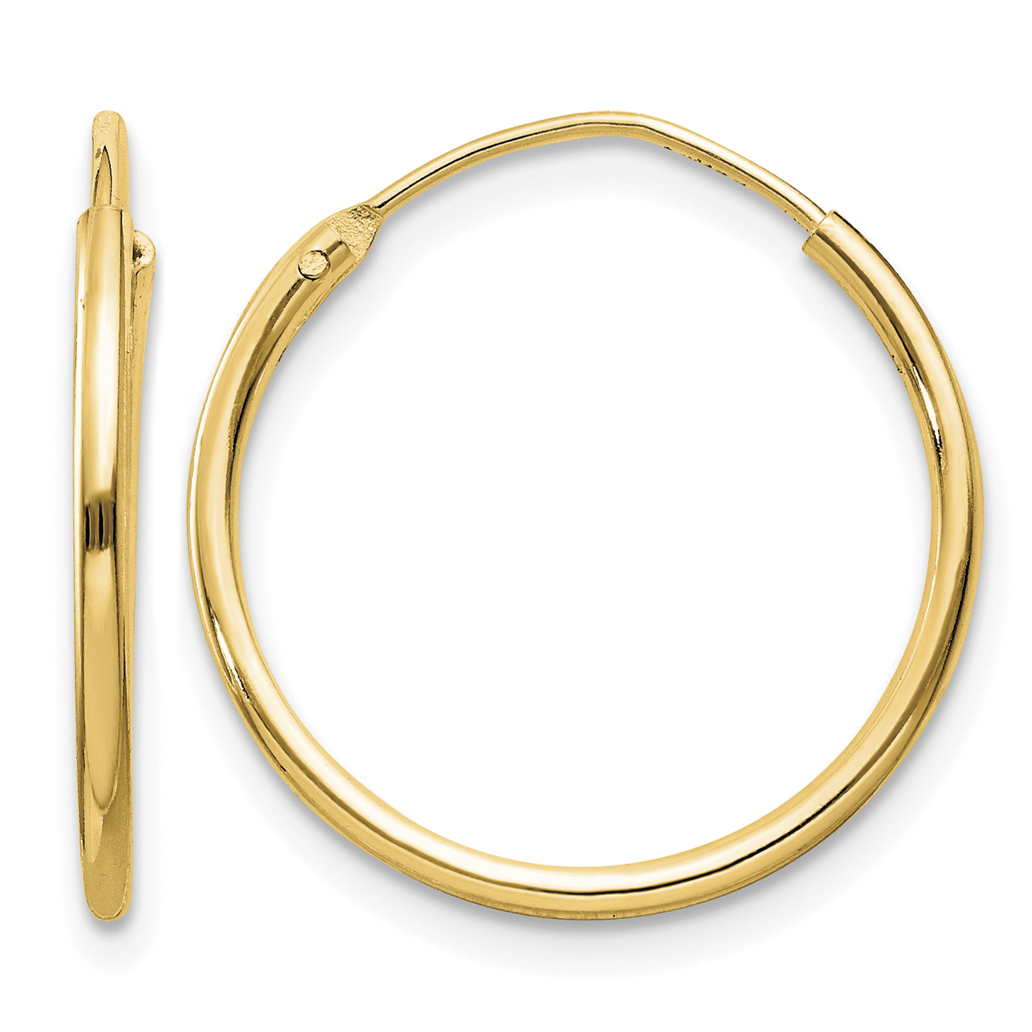 Sterling Silver Flash Gold-plated 1.3mm Endless Hoop Earrings (QE4350GP)