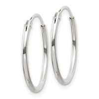 Sterling Silver 1.3mm Hoop Earrings view 2
